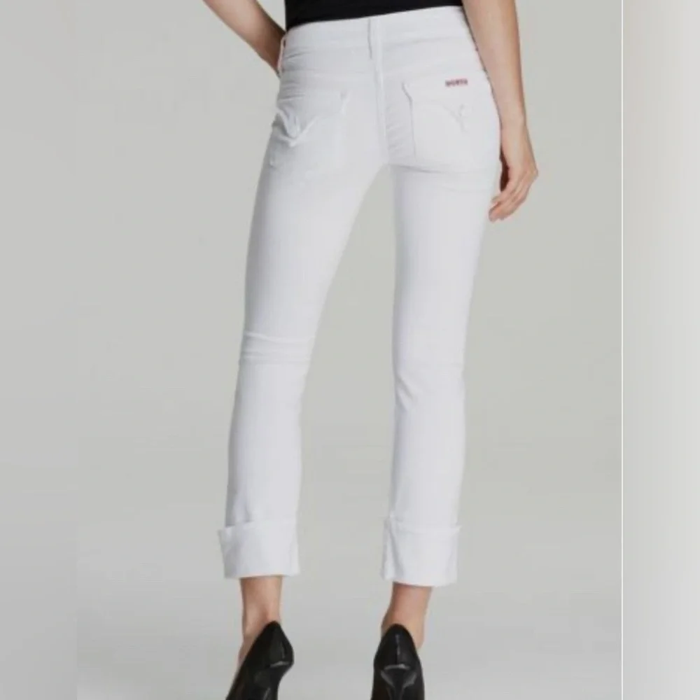 Hudson Ginny Crop Straight White Jeans - Picture 1 of 13